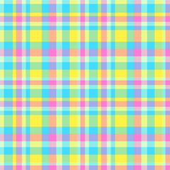 Seamless colorful pattern. Abstract geometric wallpaper of the surface. Checkered multicolored background. Pretty texture. Print for polygraphy, t-shirts and textiles. Doodle for design. Art creation