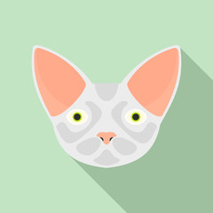 Cat head icon. Flat illustration of cat head vector icon for web design