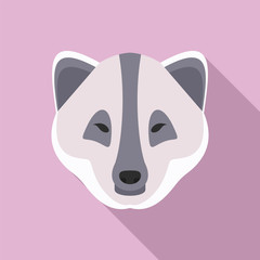 Polar fox icon. Flat illustration of polar fox vector icon for web design