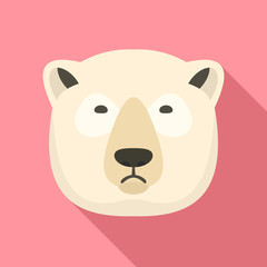 Polar bear icon. Flat illustration of polar bear vector icon for web design