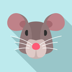 Mouse head icon. Flat illustration of mouse head vector icon for web design