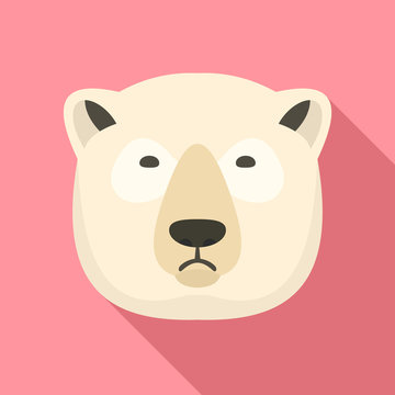 Polar bear icon. Flat illustration of polar bear vector icon for web design