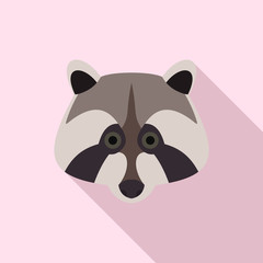 Raccoon icon. Flat illustration of raccoon vector icon for web design