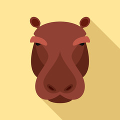 Hippopotamus icon. Flat illustration of hippopotamus vector icon for web design
