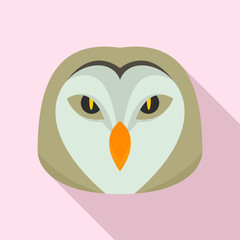 Owl head icon. Flat illustration of owl head vector icon for web design