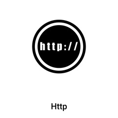 Http icon vector isolated on white background, logo concept of Http sign on transparent background, black filled symbol