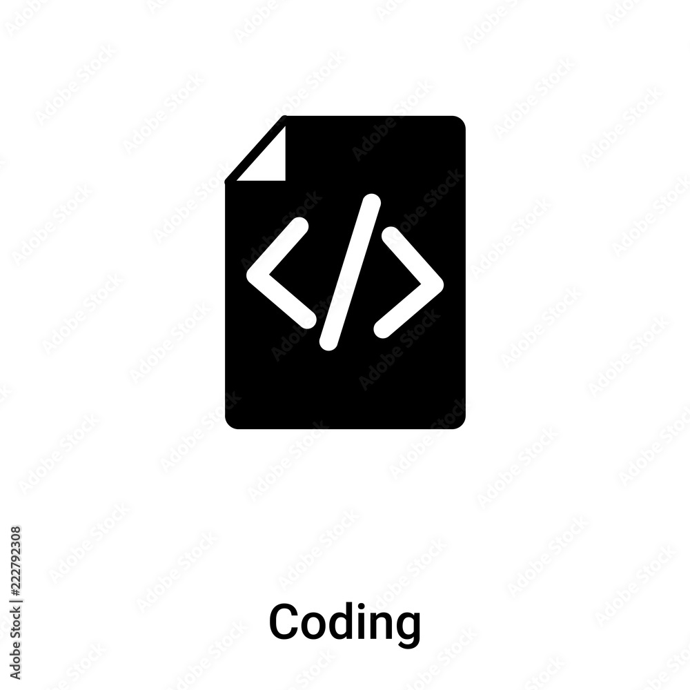 Poster coding icon vector isolated on white background, logo concept of coding sign on transparent backgrou