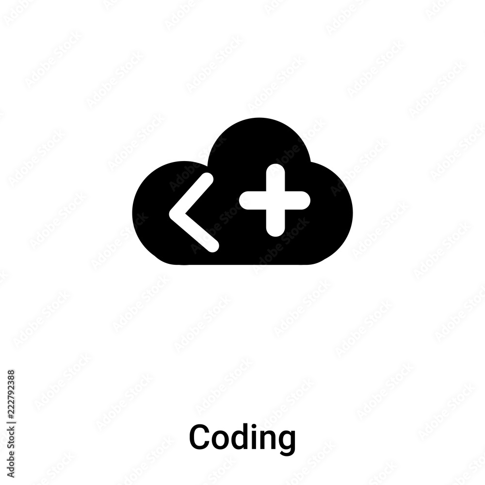 Poster coding icon vector isolated on white background, logo concept of coding sign on transparent backgrou