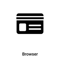 Fototapeta premium Browser icon vector isolated on white background, logo concept of Browser sign on transparent background, black filled symbol
