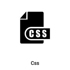 Css icon vector isolated on white background, logo concept of Css sign on transparent background, black filled symbol