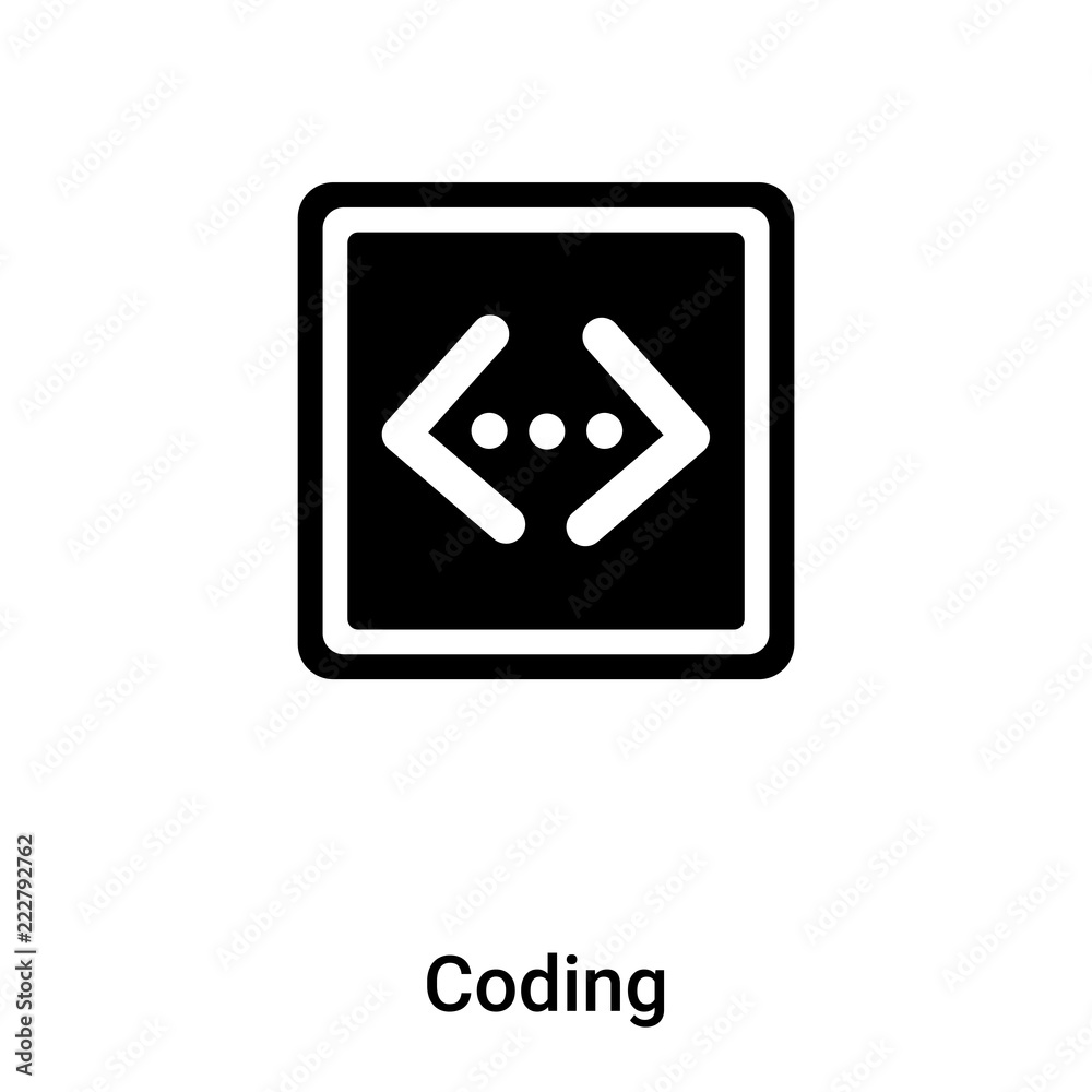 Poster coding icon vector isolated on white background, logo concept of coding sign on transparent backgrou