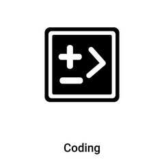 Coding icon vector isolated on white background, logo concept of Coding sign on transparent background, black filled symbol