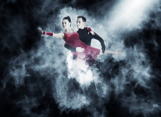 Pair of dancers dancing ballroom
