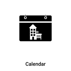 Calendar icon vector isolated on white background, logo concept of Calendar sign on transparent background, black filled symbol