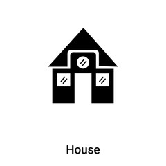 House icon vector isolated on white background, logo concept of House sign on transparent background, black filled symbol