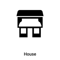 House icon vector isolated on white background, logo concept of House sign on transparent background, black filled symbol