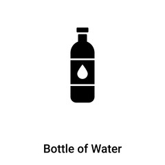 Bottle of Water icon vector isolated on white background, logo concept of Bottle of Water sign on transparent background, black filled symbol