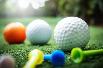 Naklejka premium Golf ball and equipment for the sport of golf