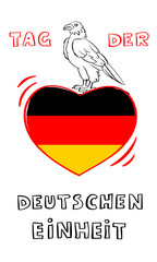 German deutschen einheit vertical banner. Hand drawn illustration of german deutschen einheit vector vertical banner for web design