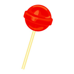 Red lollipop icon. Cartoon of red lollipop vector icon for web design isolated on white background