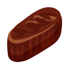 Chocolate truffle icon. Cartoon of chocolate truffle vector icon for web design isolated on white background