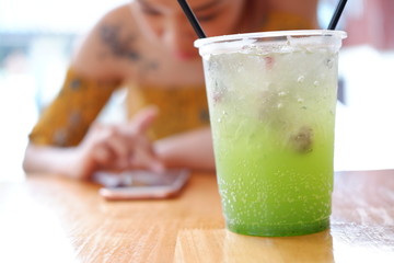 kiwi soda on table