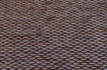 Pattern of tiles on the roof