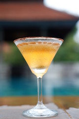 Chocolate martini cocktail on counter bar