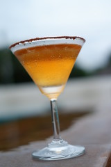 Chocolate martini cocktail on counter bar