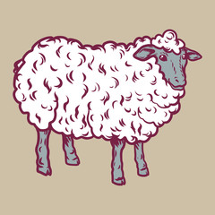 Sheep icon. Hand drawn illustration of sheep vector icon for web design
