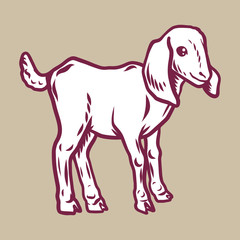 Lamb icon. Hand drawn illustration of lamb vector icon for web design