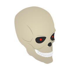 Scary skull icon. Isometric of scary skull vector icon for web design isolated on white background