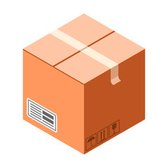 Fragile cardboard box icon. Isometric of fragile cardboard box vector icon for web design isolated on white background