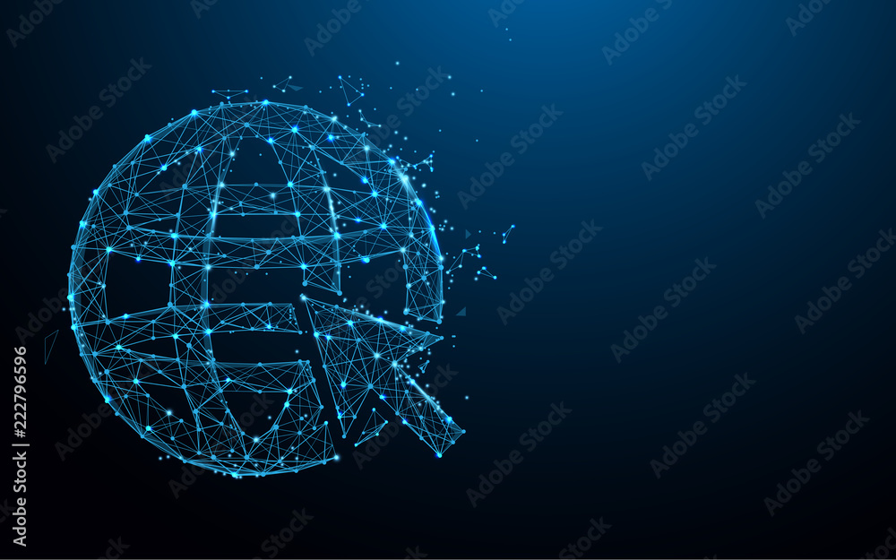 Leinwandbilder internet icon form lines, triangles and particle style design. illustration vector