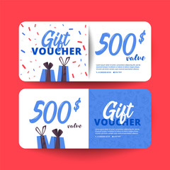 Gift voucher  with clean and modern pattern