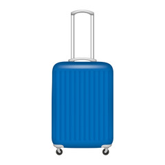 Plastic travel bag icon. Realistic illustration of plastic travel bag vector icon for web design isolated on white background