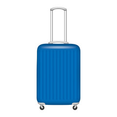 Plastic travel bag icon. Realistic illustration of plastic travel bag vector icon for web design isolated on white background