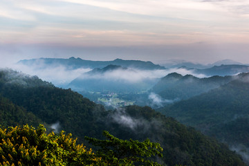Foggy mountains Khao Yai National Park