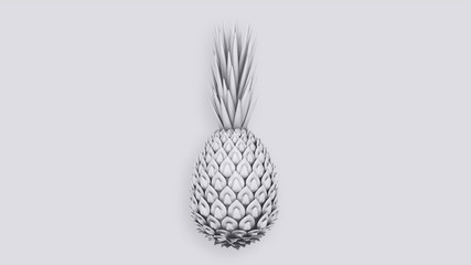 Pineapple. 3d rendering. Tropical. Exotic fruit. 3d illustration. Plastic. Pastel. 3d pineapple background. Trendy summer concept.