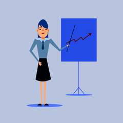 woman making a presentation at office