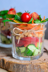 Healthy Homemade Jar Salad, Vegan Detox Eating, Vegetarian Food