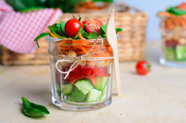 Healthy Homemade Jar Salad, Vegan Detox Eating, Vegetarian Food