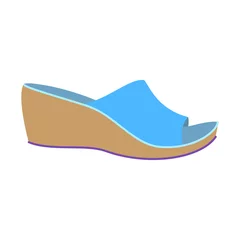 Fotobehang Woman slippers icon. Flat illustration of woman slippers vector icon for web design © nsit0108