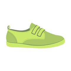 Green shoe icon. Flat illustration of green shoe vector icon for web design
