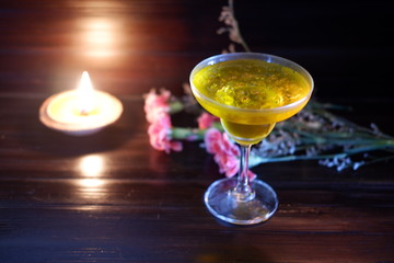 refreshing margarita cocktail on counter bar