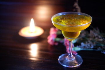 refreshing margarita cocktail on counter bar