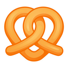 Heart pretzel icon. Cartoon of heart pretzel vector icon for web design isolated on white background