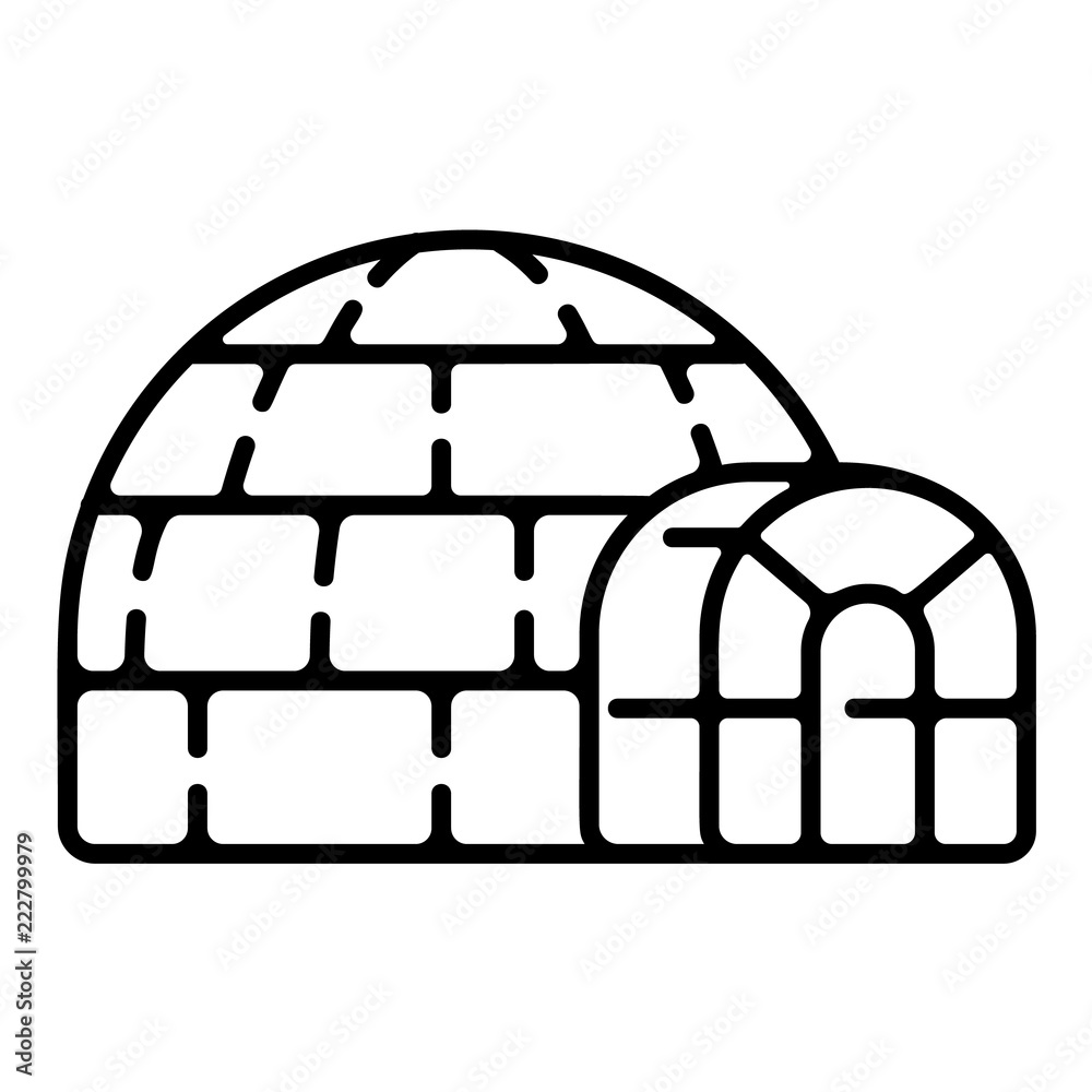 Poster polar igloo icon. outline polar igloo vector icon for web design isolated on white background