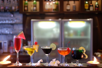 classic cocktail on counter bar