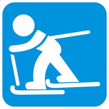 cross-country skiing, baby and ski, blue frame
